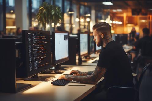 Experto en ciberseguridad analizando datos